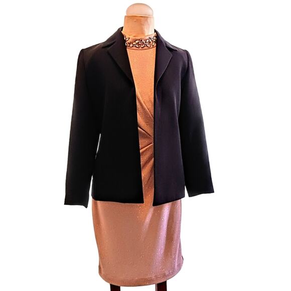 YVES SAINT LAURENT Jacket Womens Sz 42 RWool BLACK Office Blazer Structured Open - Picture 9 of 12